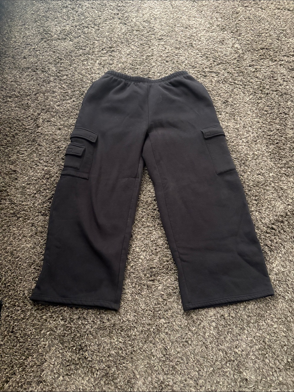 Edikted Black Kids Cargo Sweatpants with Pockets